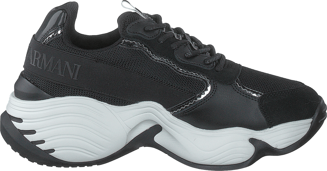 Lace Up Sneaker R540 Musta+musta+gunmetal