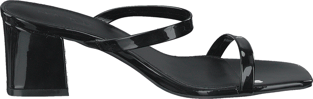 Squared Two Strap Sandals Black
