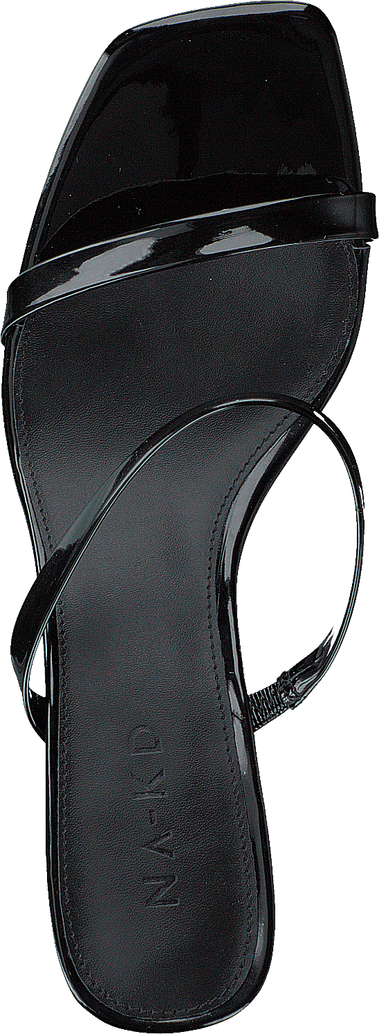 Squared Two Strap Sandals Black