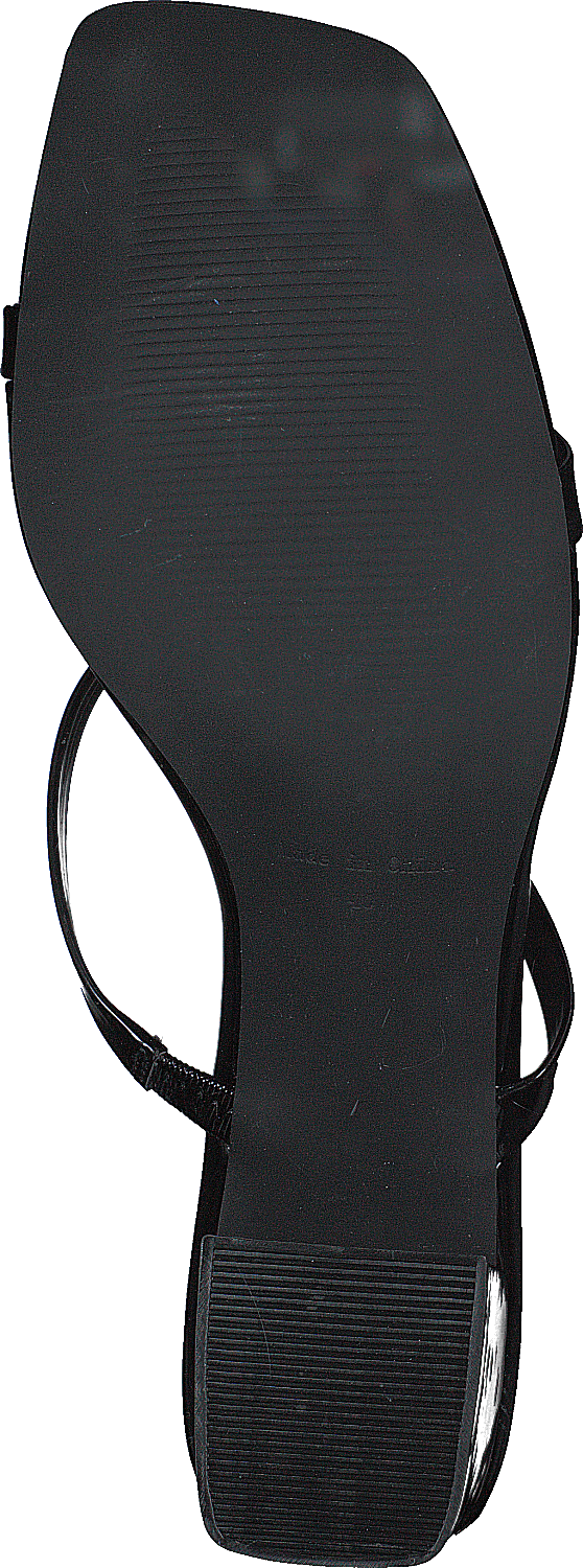 Squared Two Strap Sandals Black
