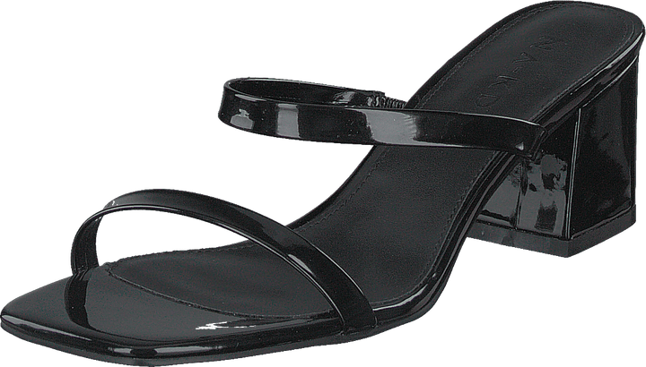 Squared Two Strap Sandals Black