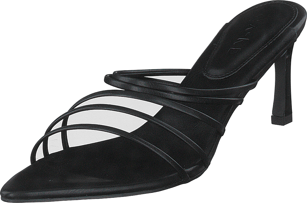 Spetsiga sandaler med remmar Svart