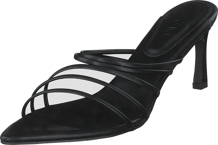 Spetsiga sandaler med remmar Svart