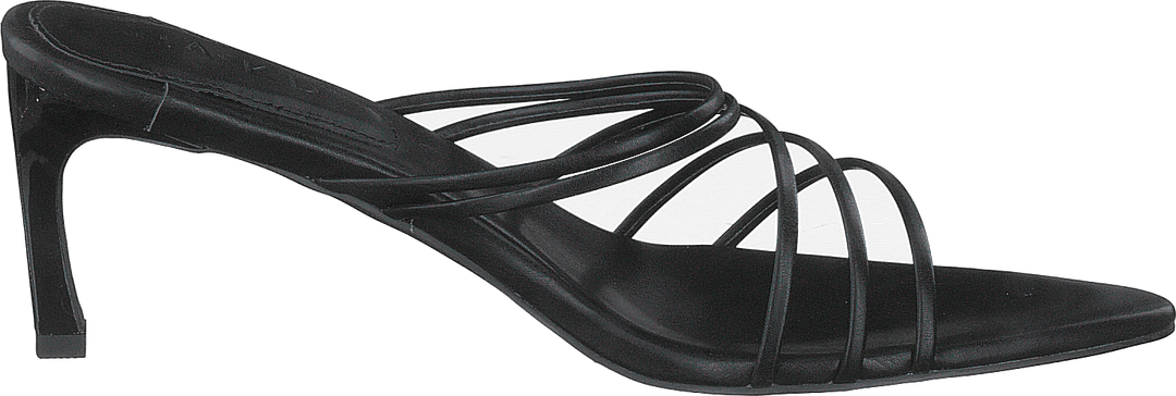 Spetsiga sandaler med remmar Svart