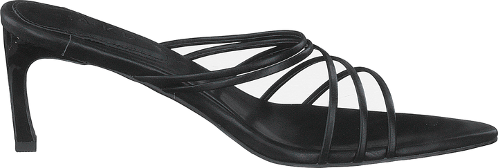 Spetsiga sandaler med remmar Svart