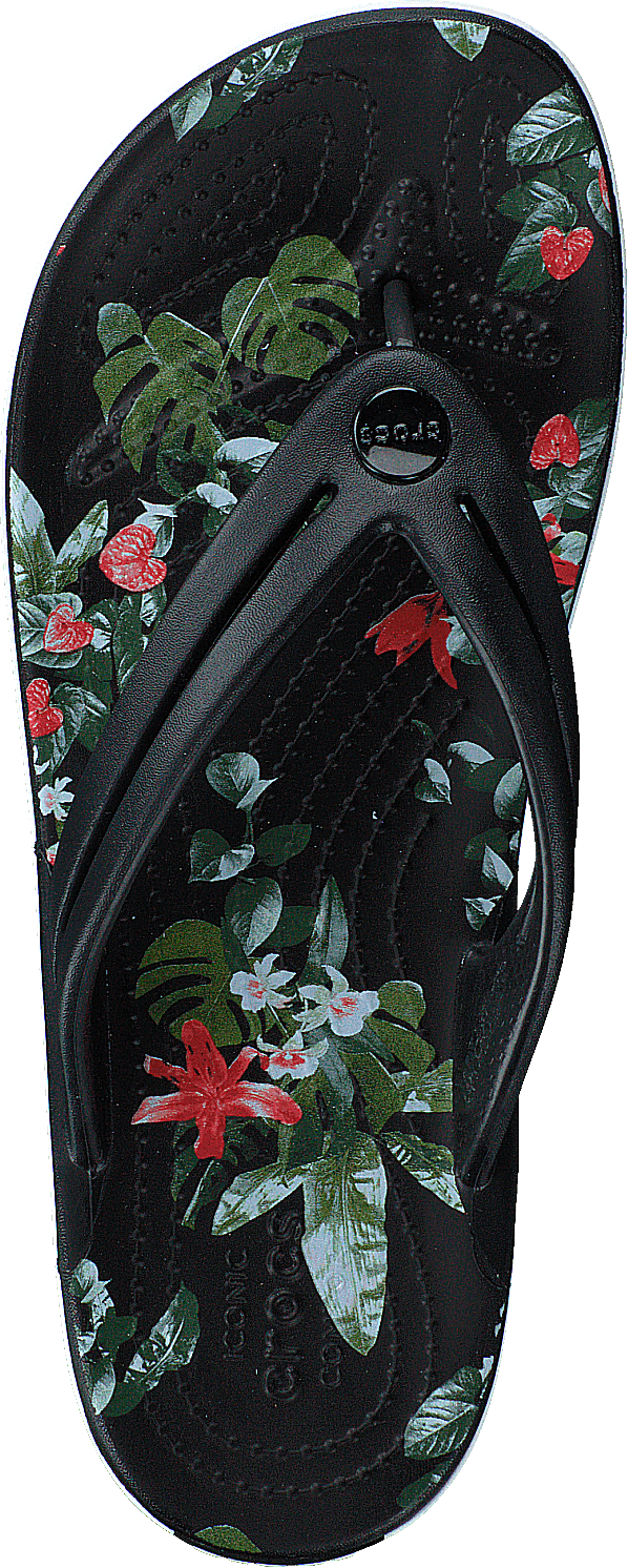 Crocband Botanical Print Flp W Schwarz/tropisch