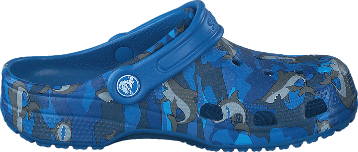 Classic Shark Clog Kids Prep Blue