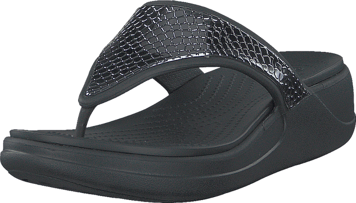 Crocs Monterey Metllc Wdg Fp W Dunkle Holzkohle/schwarz