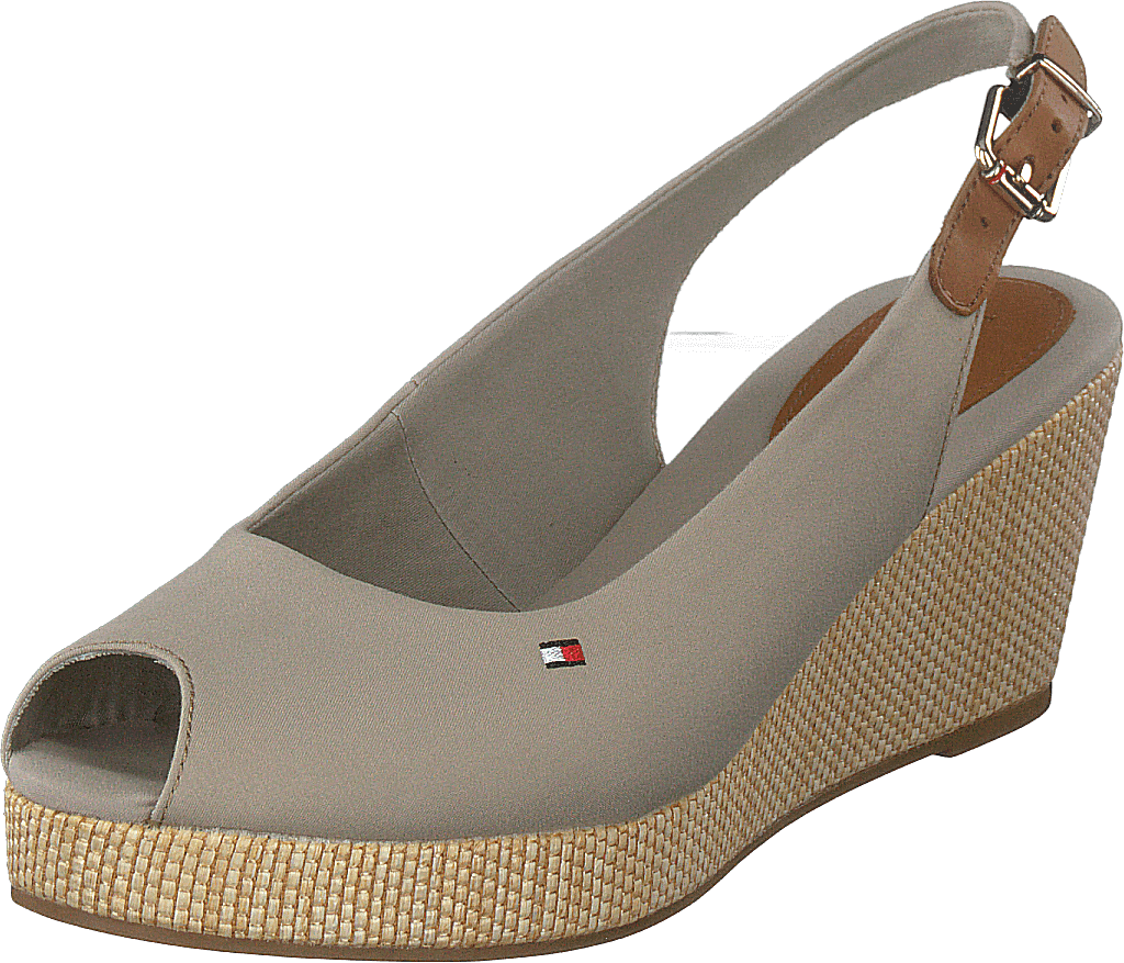 Iconic Elba Sling Back Wedge Stone Aep