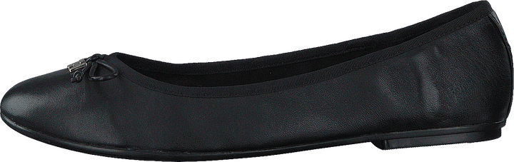 Feminine Leder Knoten Ballerin Schwarz Bds