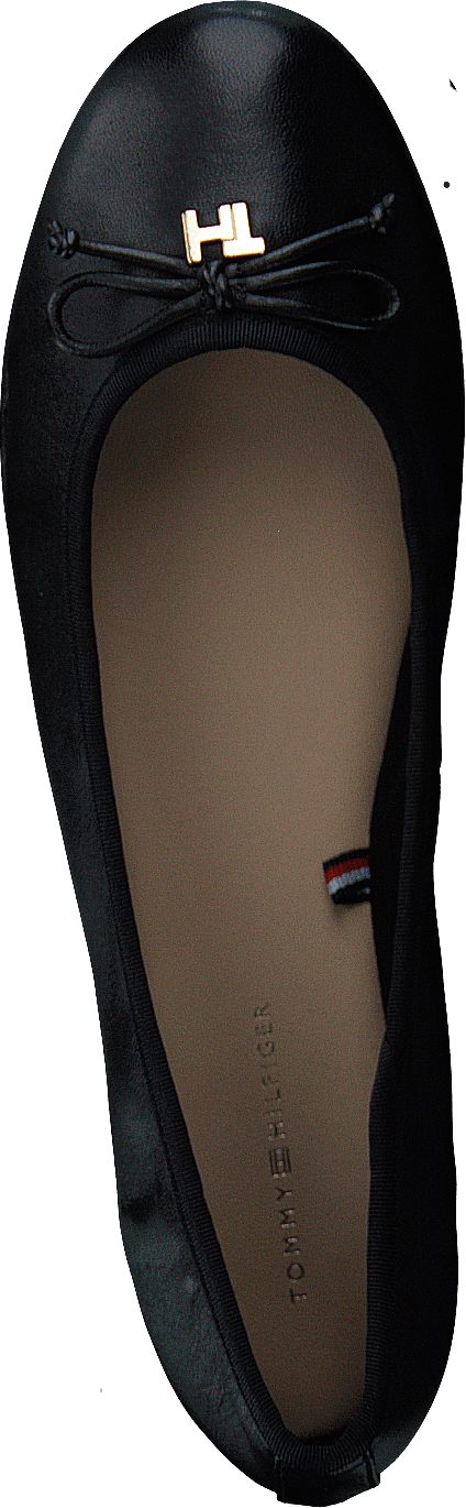 Feminine Leder Knoten Ballerin Schwarz Bds