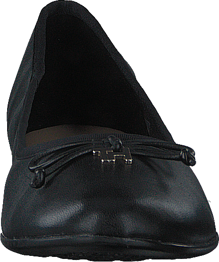 Feminine Leder Knoten Ballerin Schwarz Bds