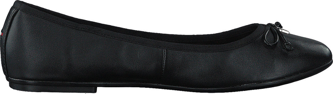 Feminine Leder Knoten Ballerin Schwarz Bds
