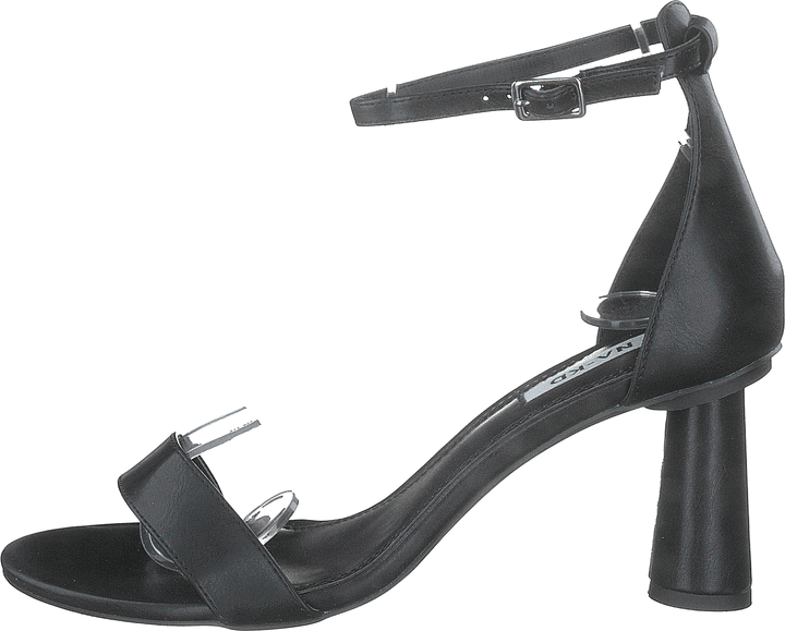 Cone Shape Strap Heels Black