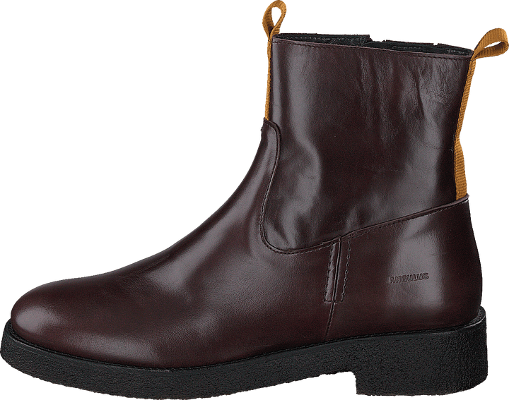 Botte avec fermeture éclair marron foncé/moutarde