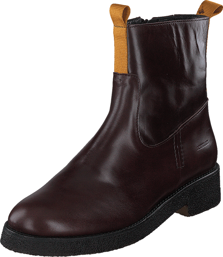 Botte avec fermeture éclair marron foncé/moutarde