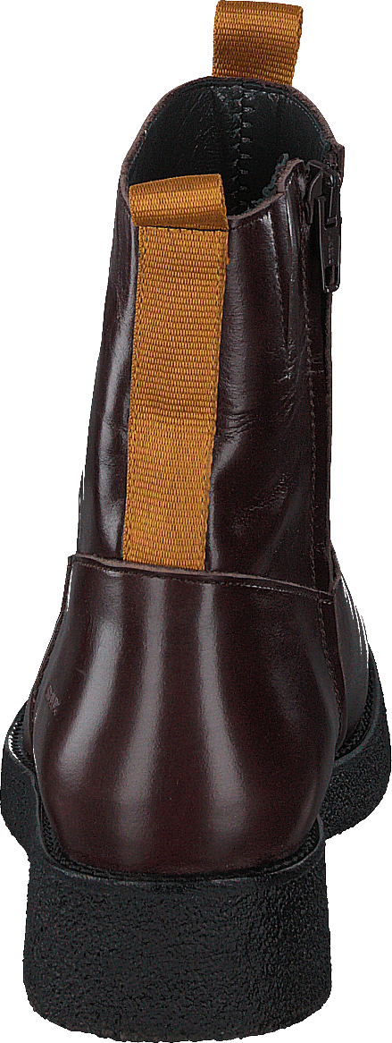 Botte avec fermeture éclair marron foncé/moutarde