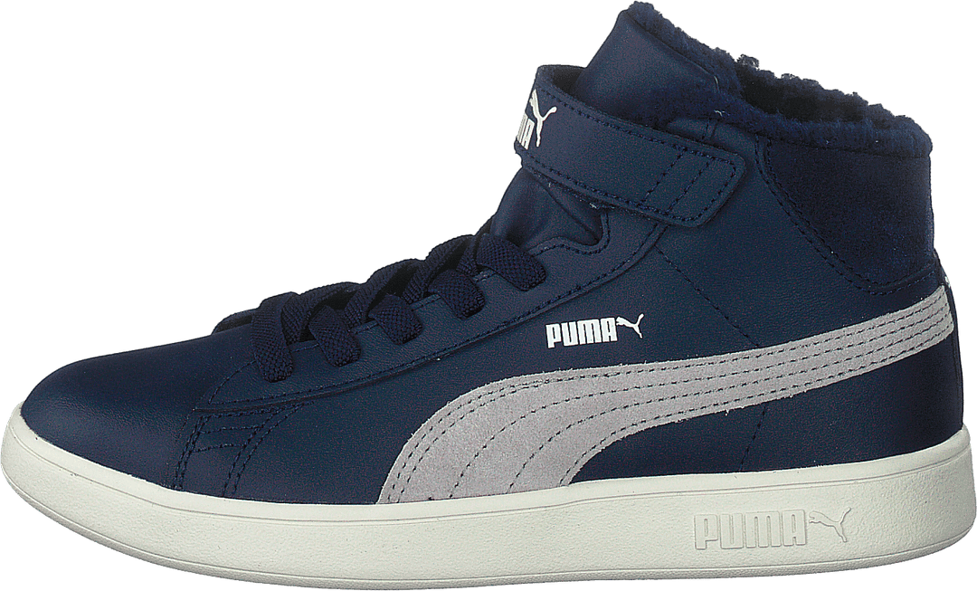Puma Smash V2 Mid L Fell V Ps Peacoat-Grau Violett