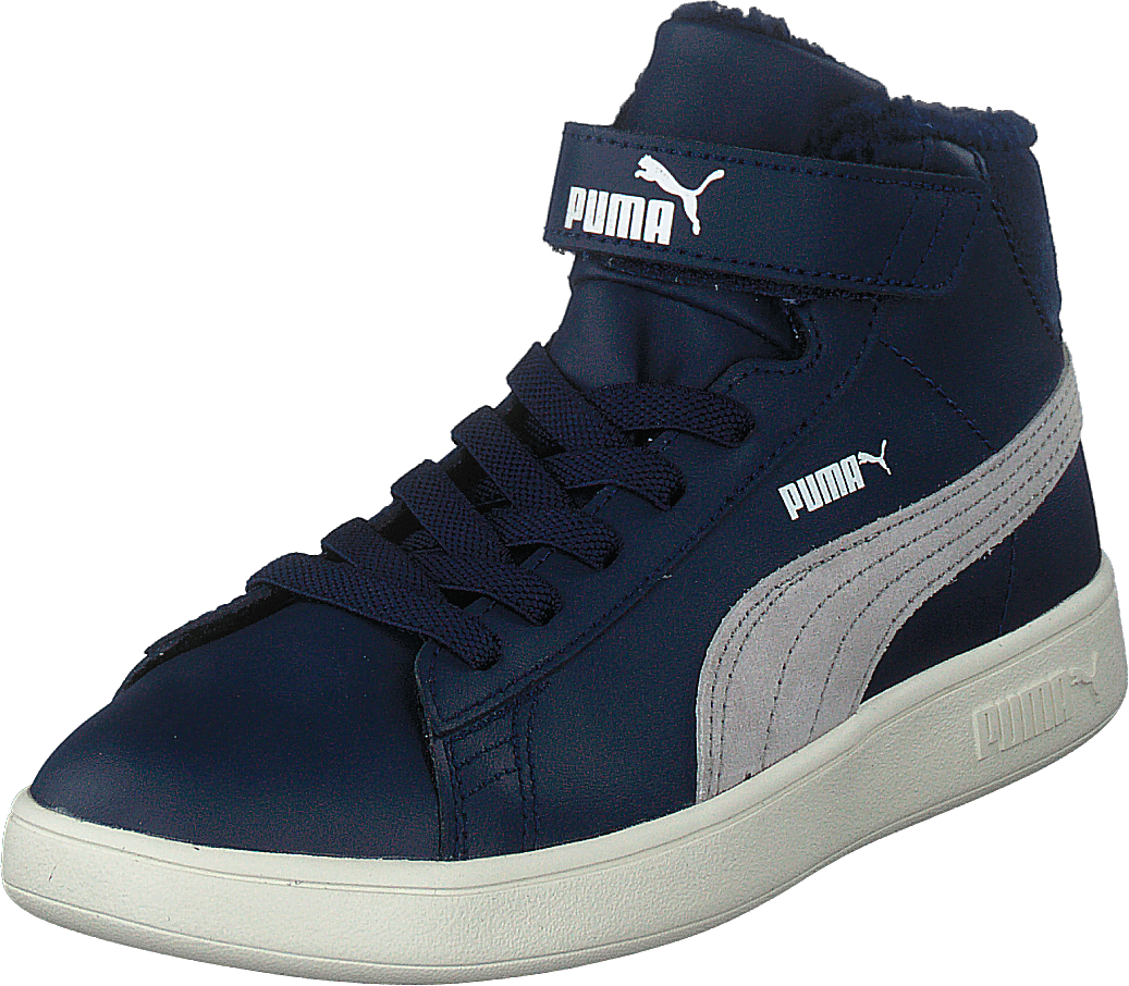 Puma Smash V2 Mid L Fell V Ps Peacoat-Grau Violett