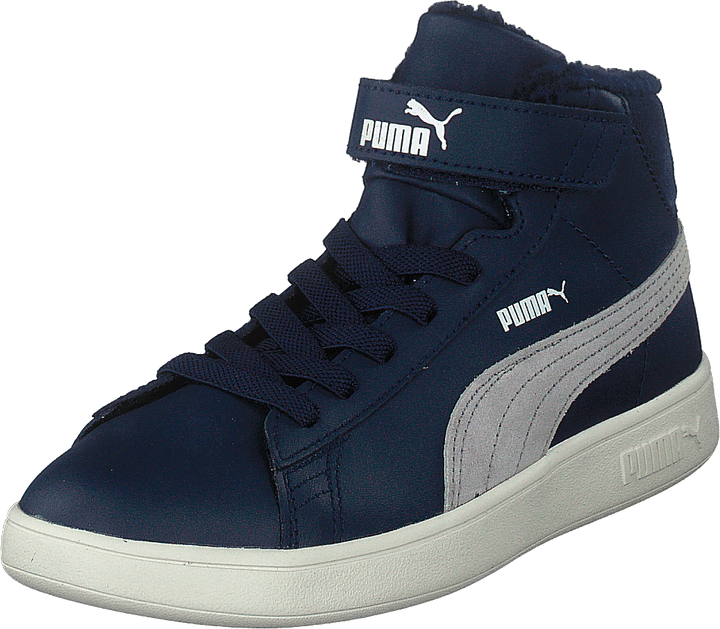 Puma Smash V2 Mid L Fell V Ps Peacoat-Grau Violett