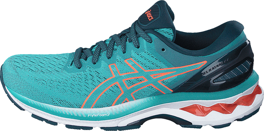 Gel-kayano 27 Techno Cyan/sunrise Red