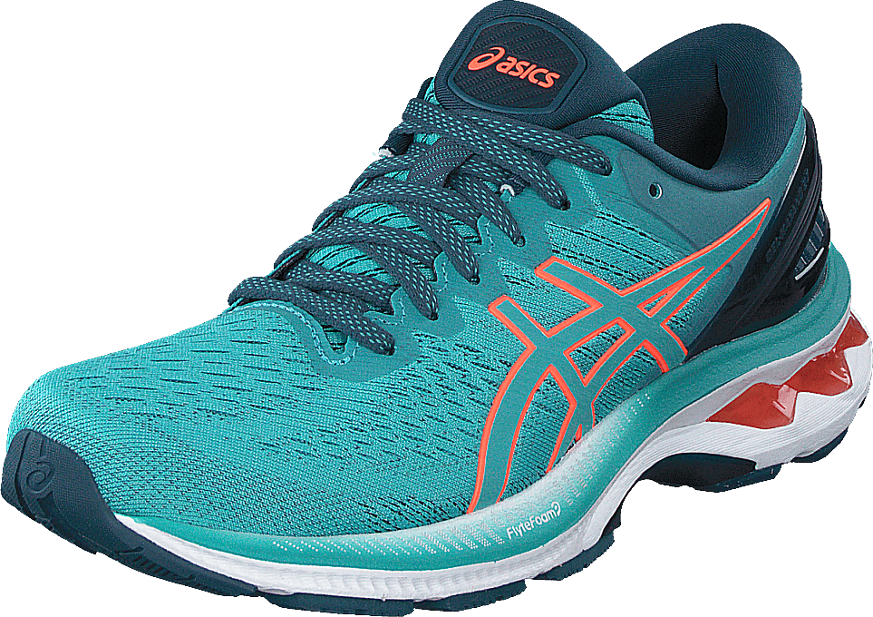Gel-kayano 27 Techno Cyan/sunrise Red
