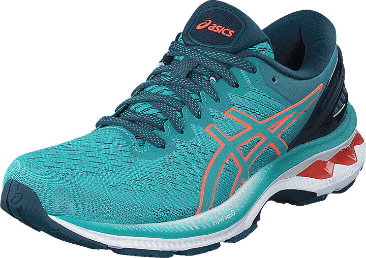 Gel-kayano 27 Techno Cyan/sunrise Red