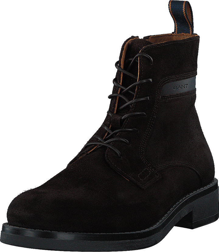 Brookly Mid Lace Boot Dark Brown
