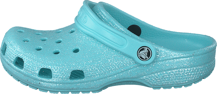 Classic Glitter Clog Kids Ice Blue