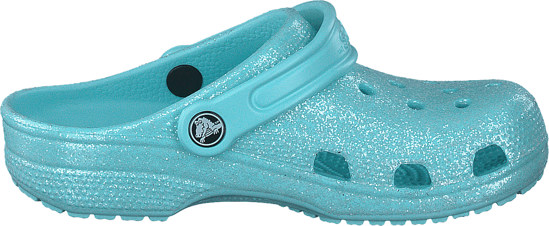Classic Glitter Clog Kids Ice Blue