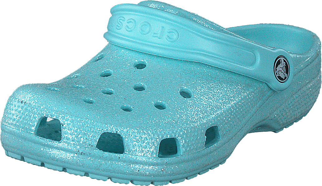 Classic Glitter Clog Kids Ice Blue