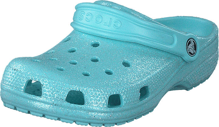 Classic Glitter Clog Kids Ice Blue
