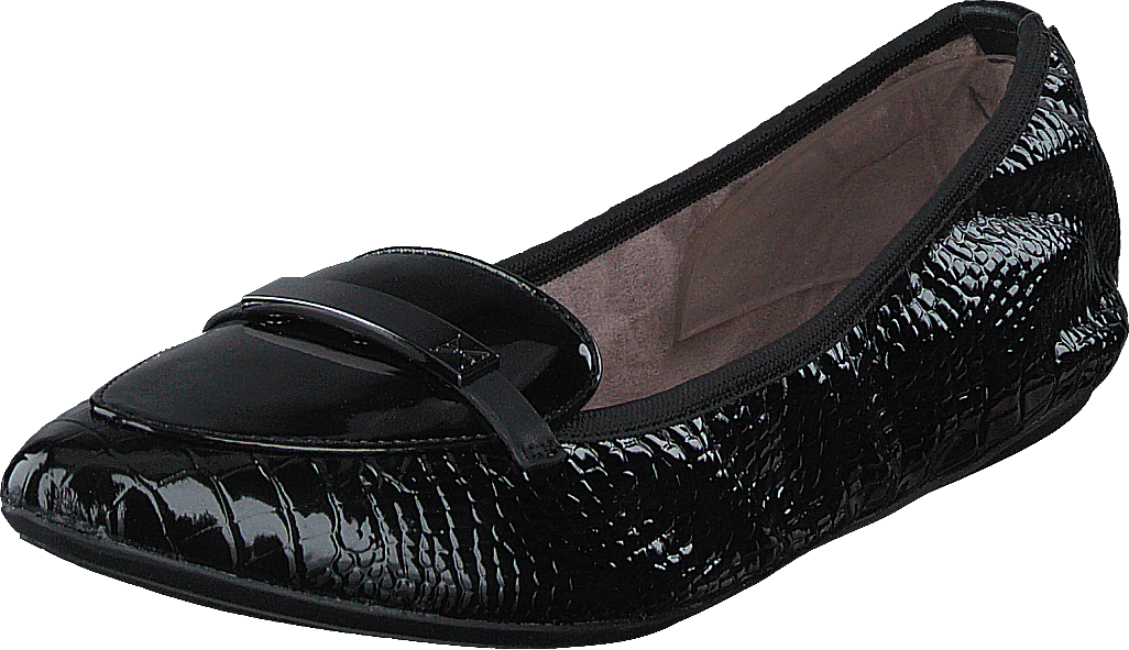 Katia Black Patent Croc