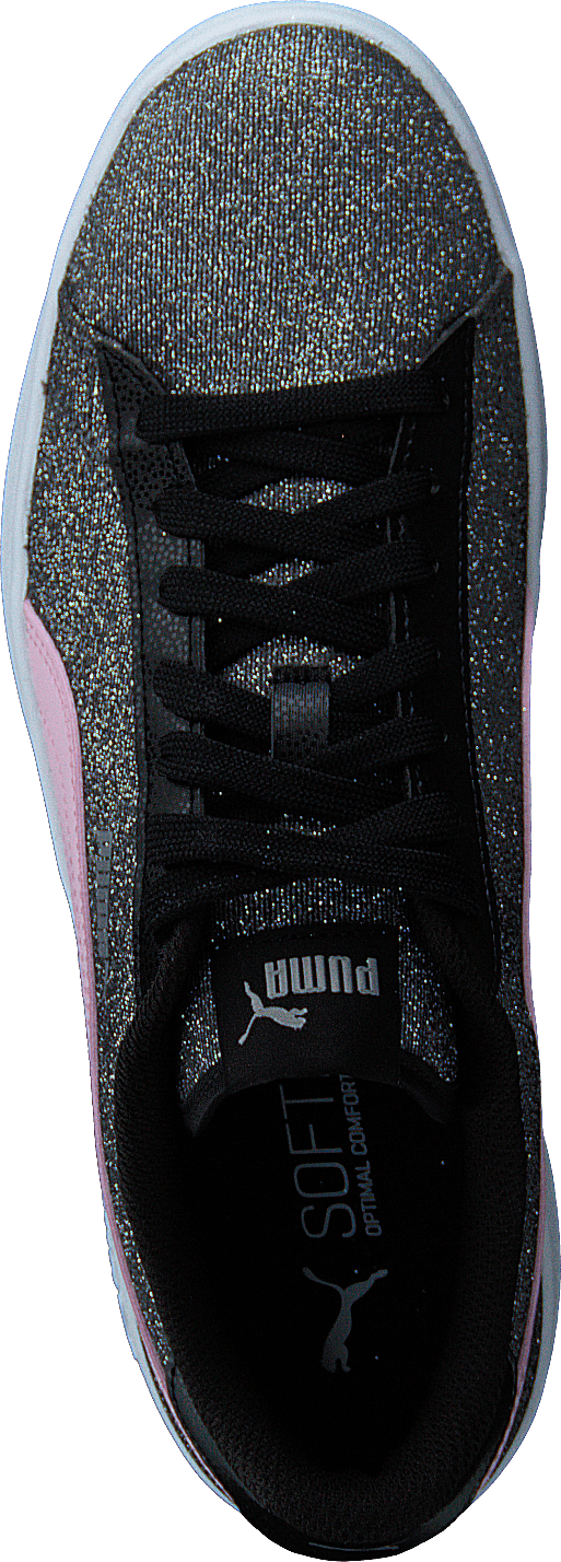 Puma Smash V2 Glitz Glam Jr Black-pinklady