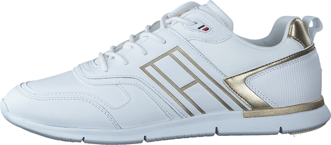 Metallic Lightweight Sneaker White Gold