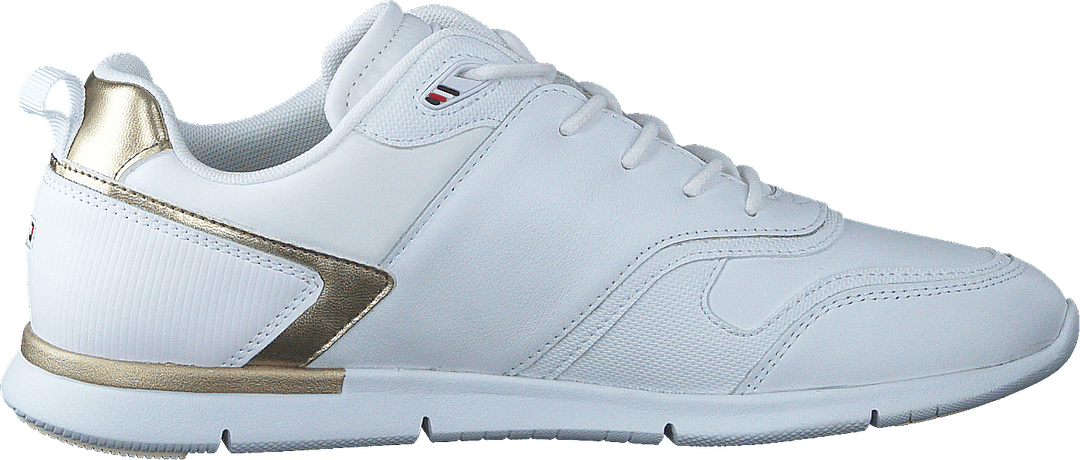 Metallic Lightweight Sneaker White Gold