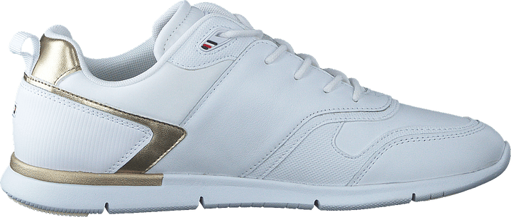 Metallic Lightweight Sneaker White Gold