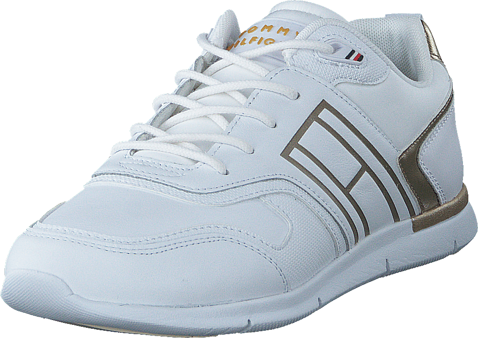 Metallic Lightweight Sneaker White Gold