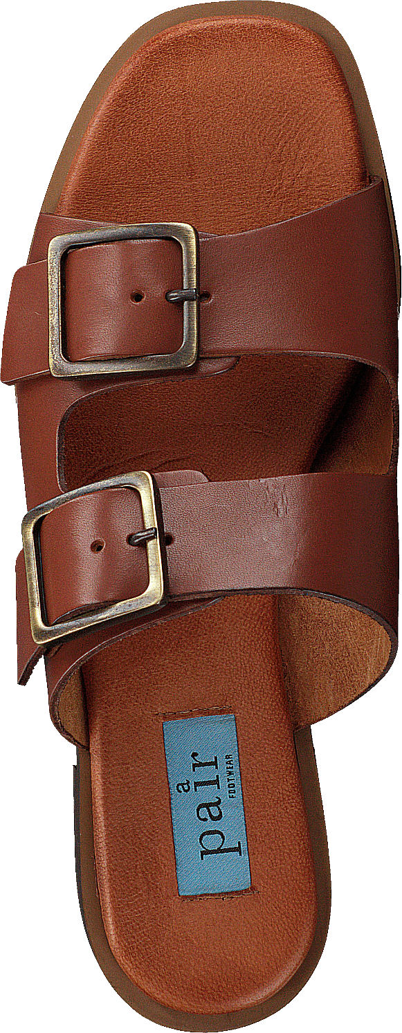 Buckles Square Flat Cognac