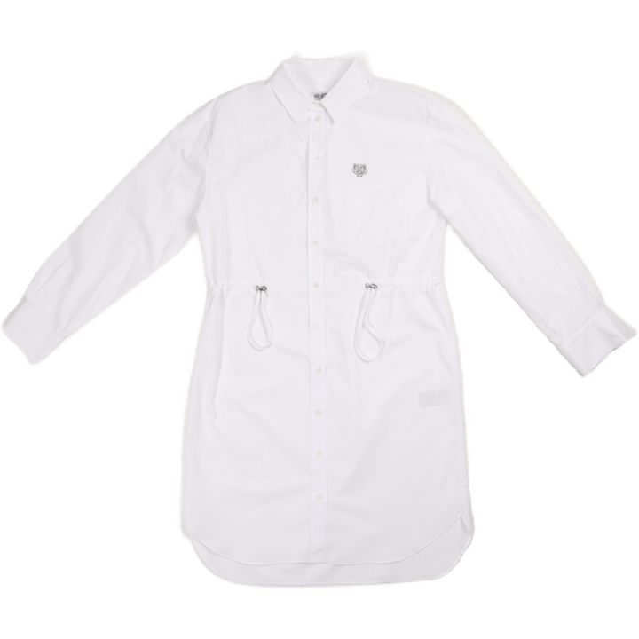 Mini Tiger Shirt Dress White