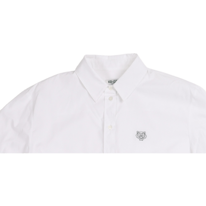 Mini Tiger Shirt Dress White