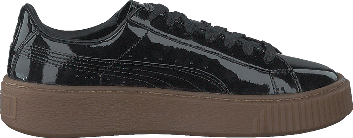 Basket Platform Patent Sneaker Black