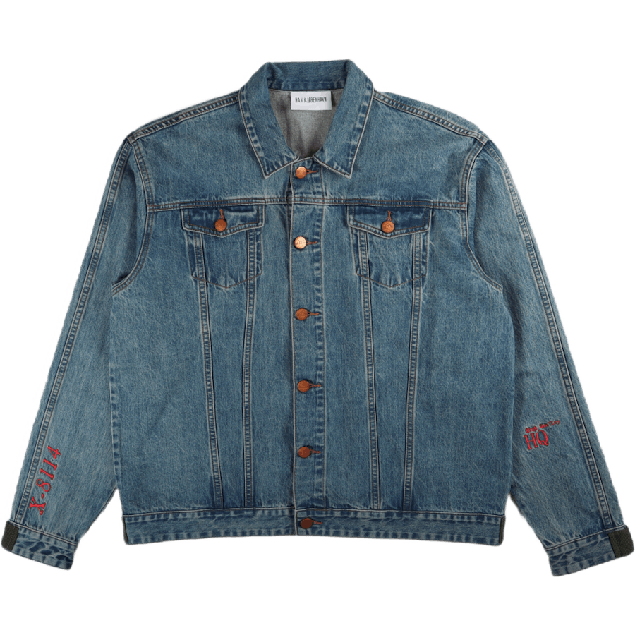 Velcro Denim Jacket Blue