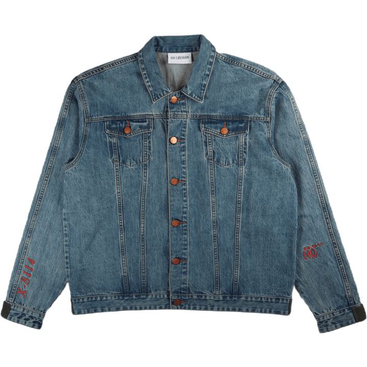 Velcro Denim Jacket Blue