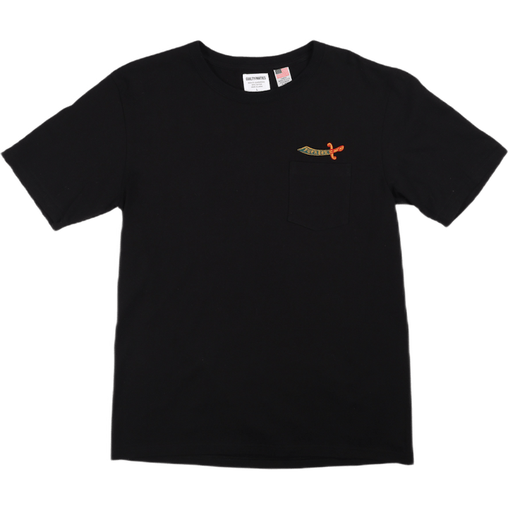 Over Size Crew Neck Pocket T-s Black