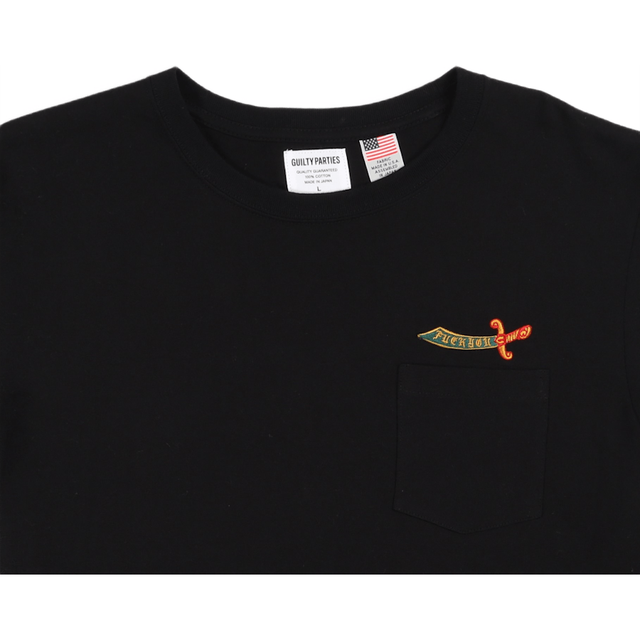 Over Size Crew Neck Pocket T-s Black