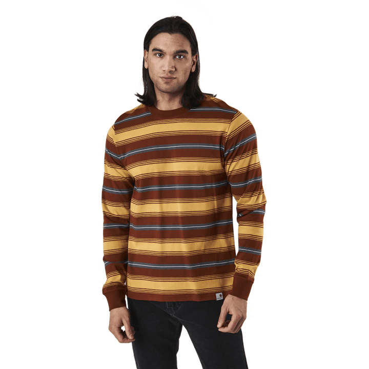 L/s Tričko Buren Stripe, Brandy
