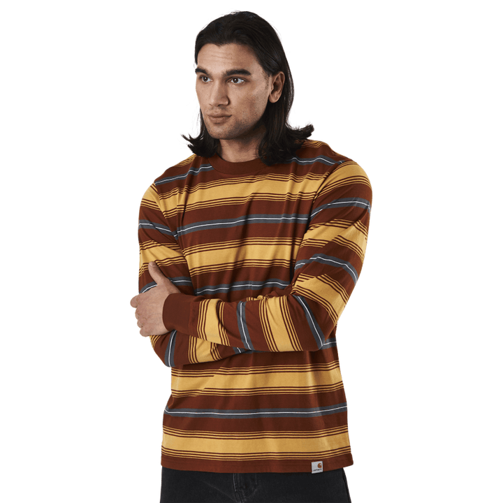 L/s Tričko Buren Stripe, Brandy