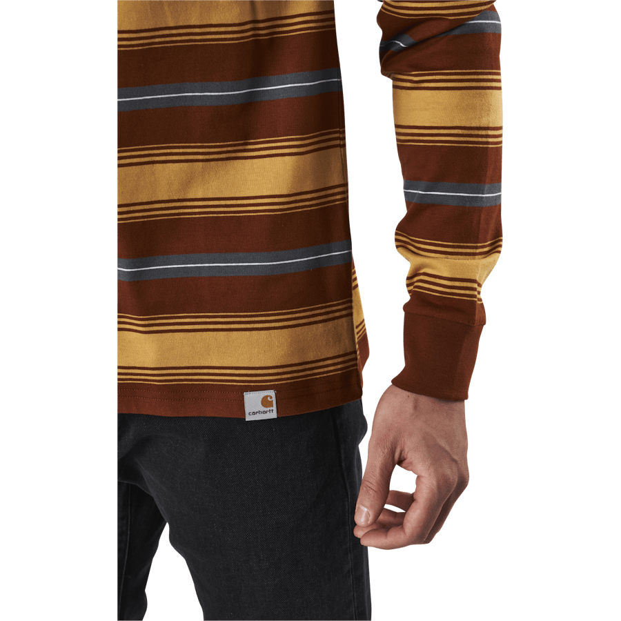 L/s Tričko Buren Stripe, Brandy