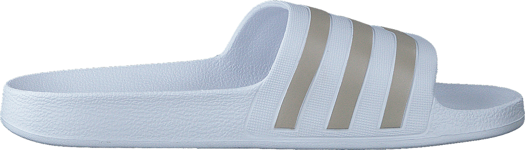 Claquettes Adilette Aqua Blanc nuage / Platine métallisé / Blanc nuage